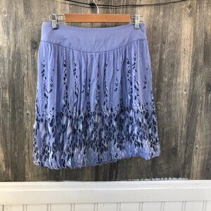 Express Design Studio periwinkle 100% silk bubble hem skirt size 6